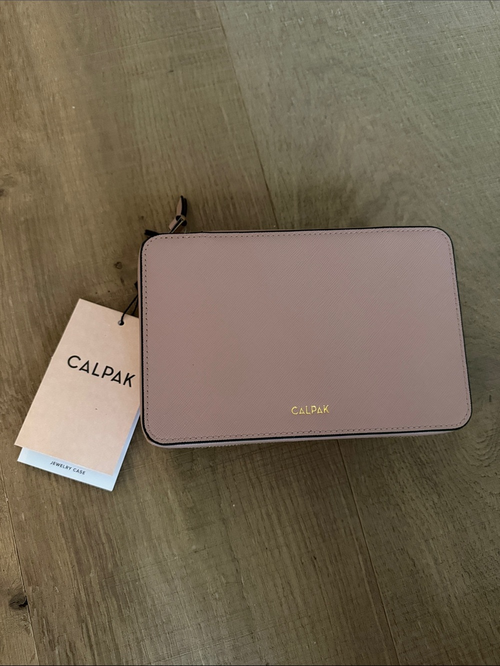 Calpak Blush Mauve Jewelry Travel Case with Gold Logo NWT!